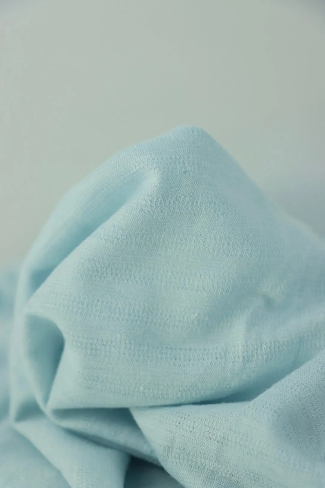 Powder Blue Textured Stripe Organic Cotton & Hemp Jersey