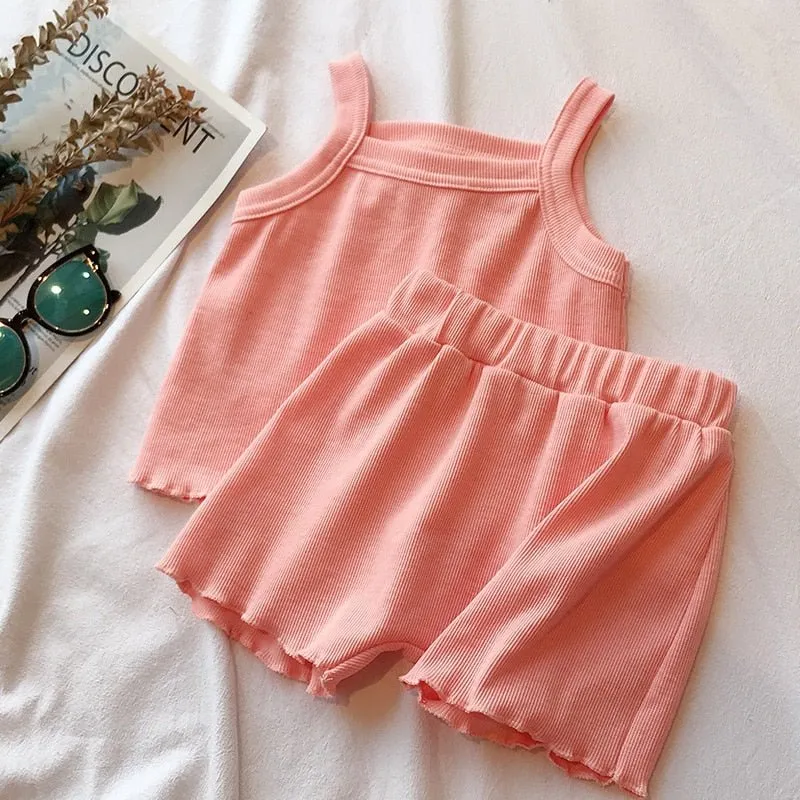 Spaghetti Strap Vest & Flowy Shorts Set