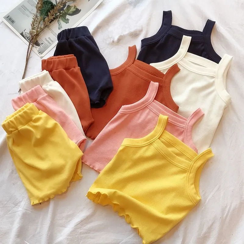 Spaghetti Strap Vest & Flowy Shorts Set