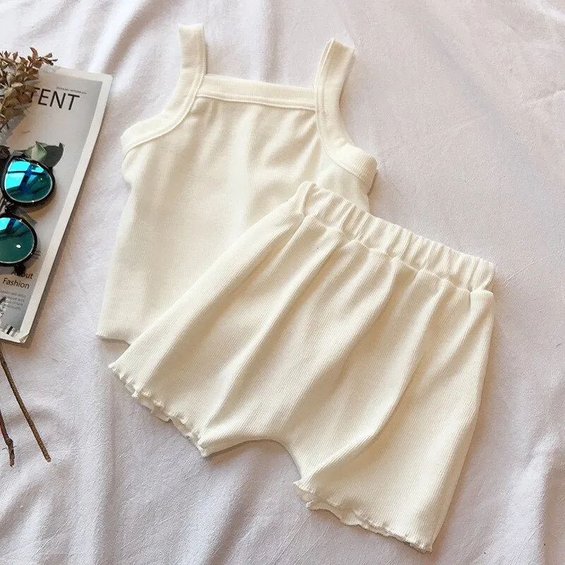 Spaghetti Strap Vest & Flowy Shorts Set