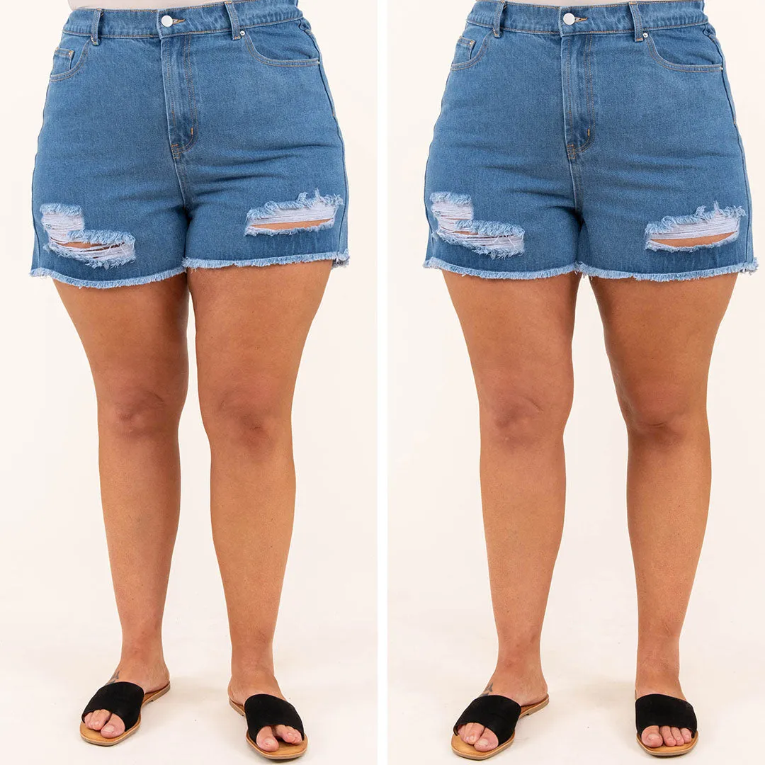 Sunset Surf Shorts, Dark Wash