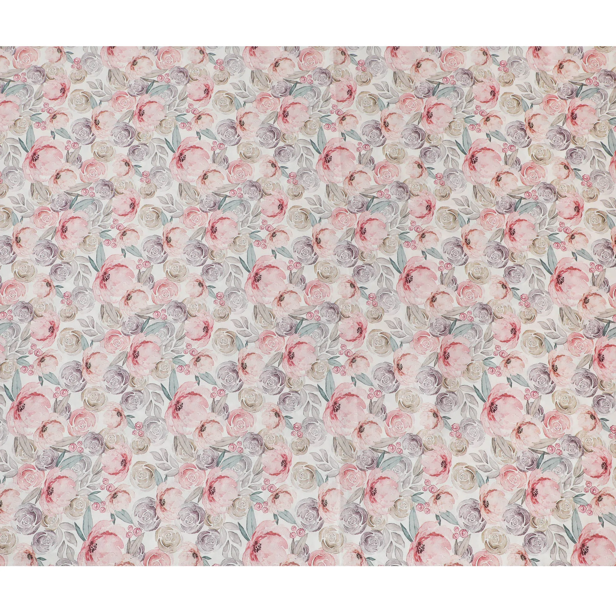 Vintage Floral Blended Cotton Lawn Fabric - 140 Cm Width, Soft and Lightweight, Ideal for Spring and Summer Apparel-D19155