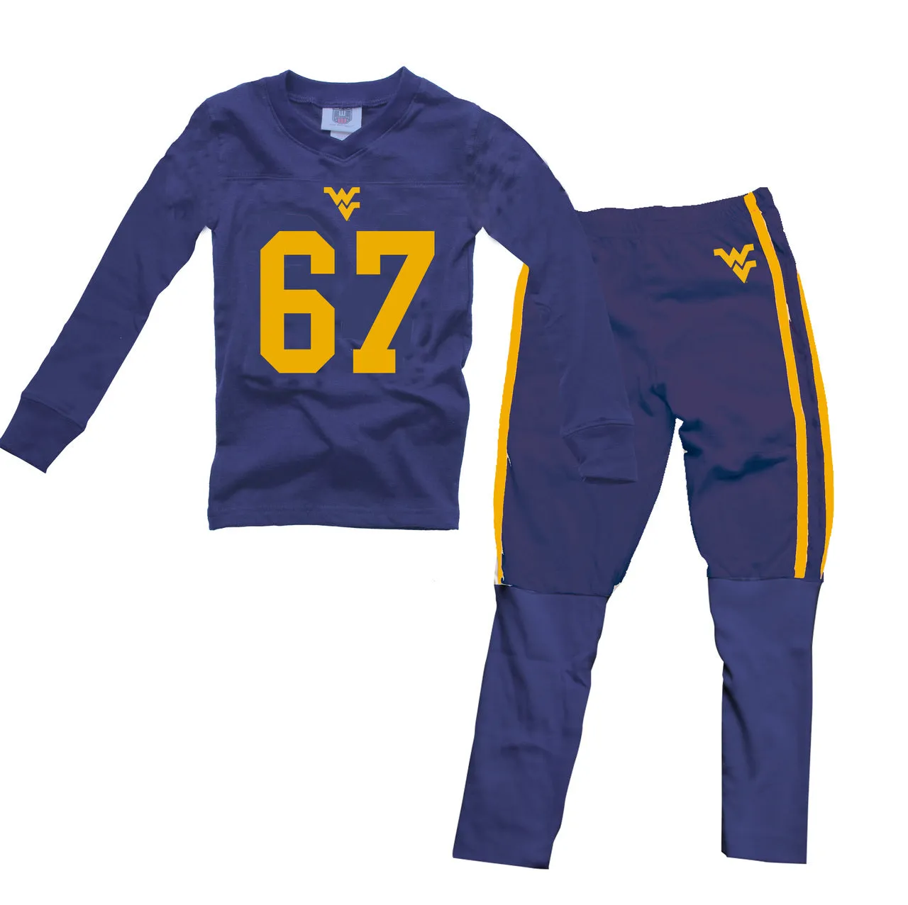 West Virginia Mountaineers Kids Football Pajamas